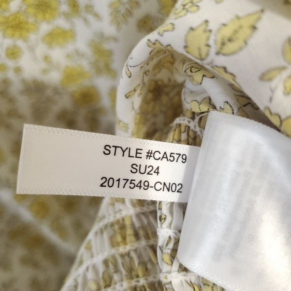 J CREW Plus Size Liberty Smocked Blouse Top Puff-Sleeve Capel Butter Yellow 18 - Picture 15 of 15